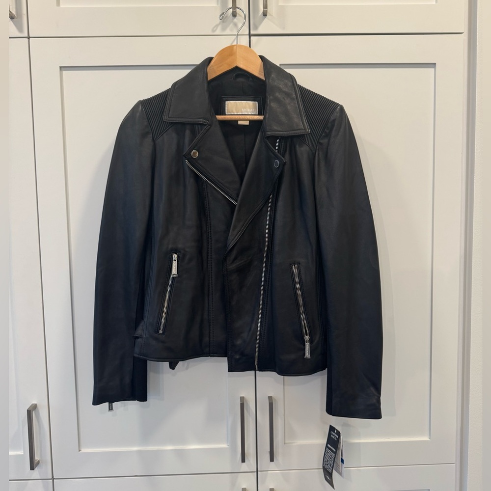 MK Black Leather Jacket NWT